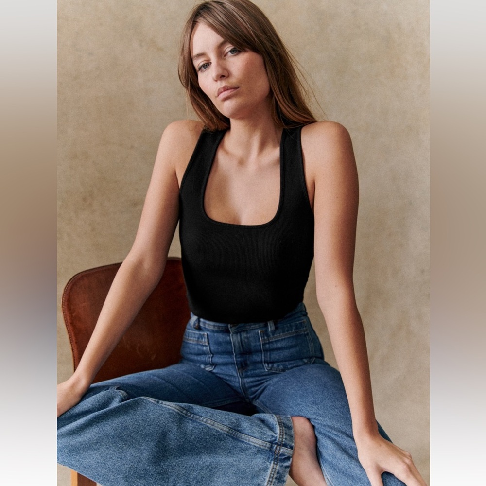 Sezane Juan Top Black - Size M